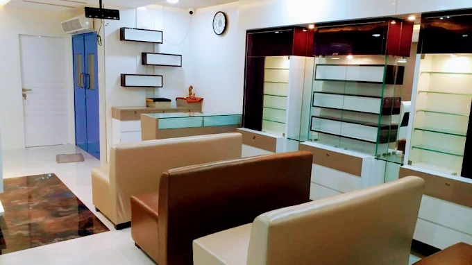Patient waiting area with cushioned seating at Dr. Murkute's O2 Bone & Eye Care Clinic, Kharadi, Pune